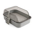 Bac à litière semi-fermé anti-éclaboussures — Boxy™ — A Gray — front-three-quarter