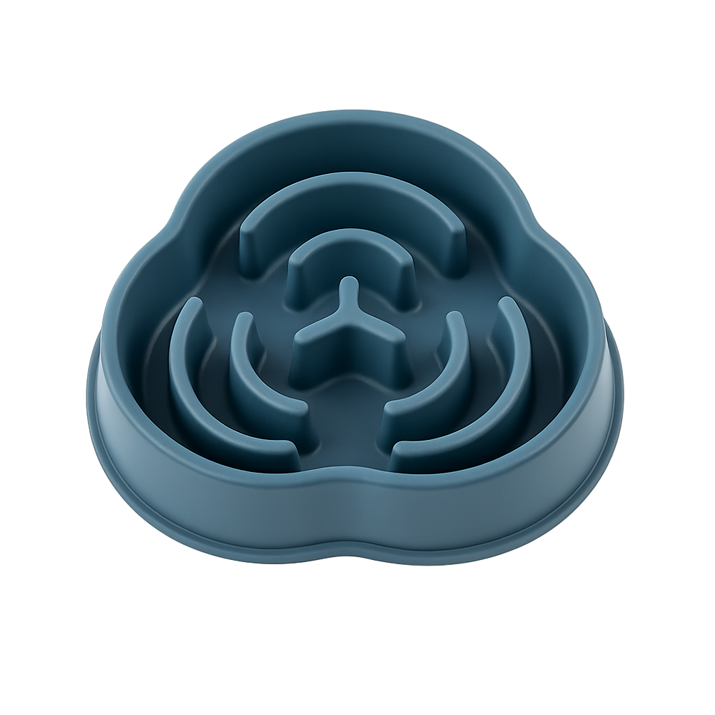 Bol anti-glouton ralentisseur — Slowy™ — Bleu — top-down