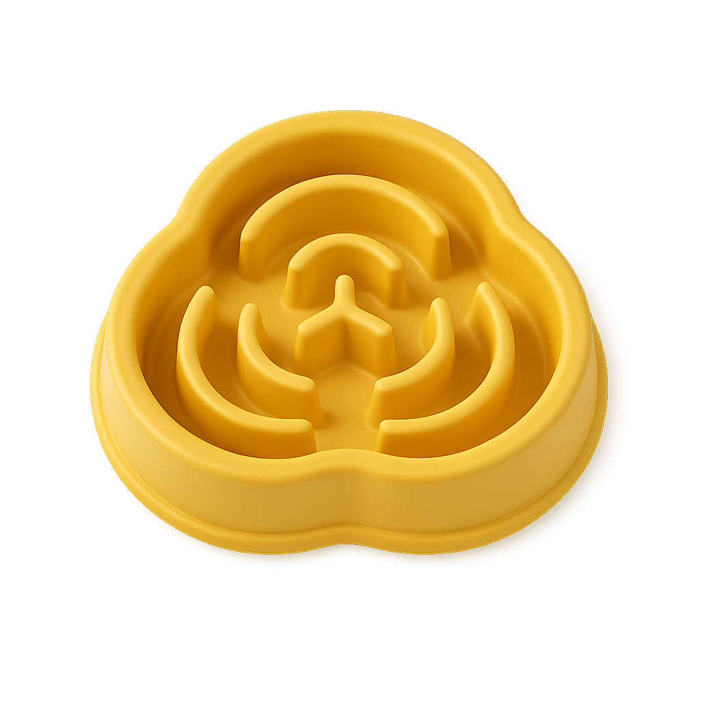Bol anti-glouton ralentisseur — Slowy™ — Jaune — top-down