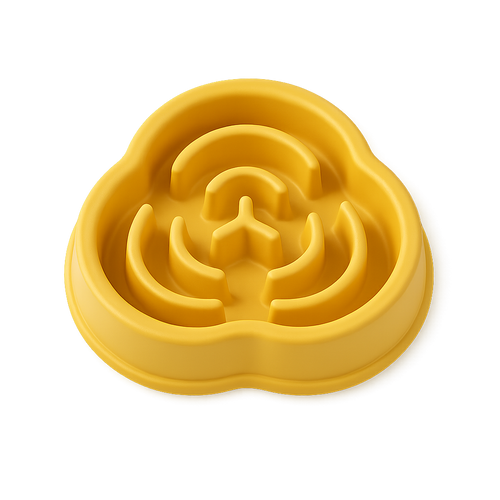 Bol anti-glouton ralentisseur — Slowy™ — Jaune — top-down