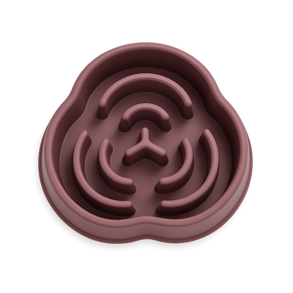 Bol anti-glouton ralentisseur — Slowy™ — Rouge foncé — top-down