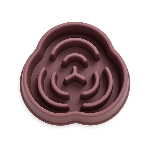 Bol anti-glouton ralentisseur — Slowy™ — Rouge foncé — top-down