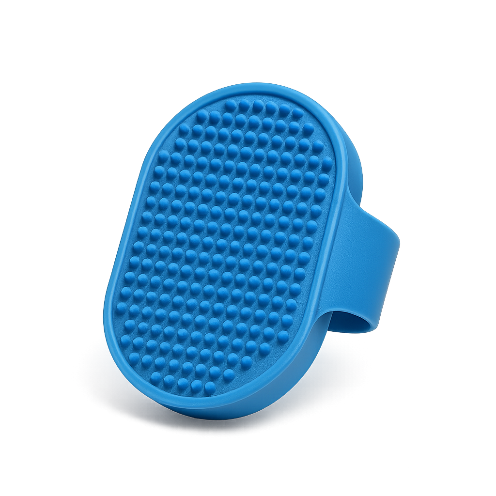 Brosse de bain en silicone — Momo™ — Bleu — front-three-quarter
