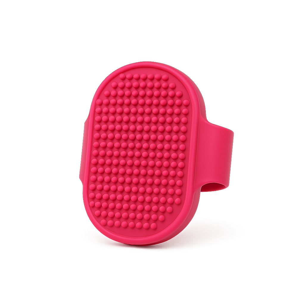 Brosse de bain en silicone — Momo™ — Rouge — front-three-quarter