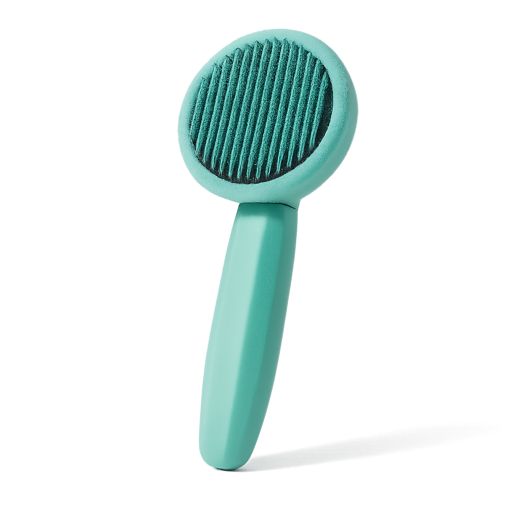 Brosse auto-nettoyante pour chat — Luna™ — Vert — front-three-quarter