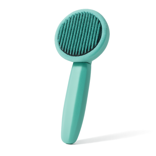Brosse auto-nettoyante pour chat — Luna™ — Vert — front-three-quarter