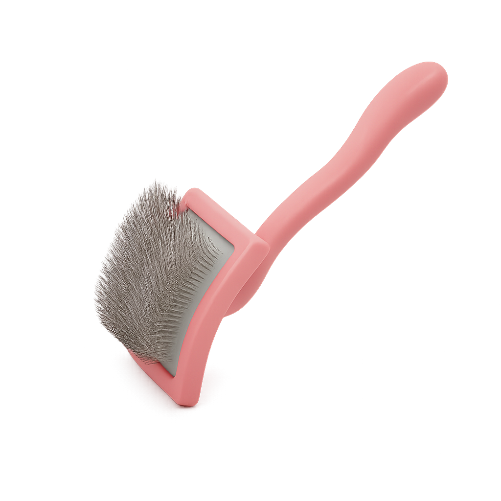 Brosse démêlante pour chien à poils longs — Marley™ — Rose — front-three-quarter