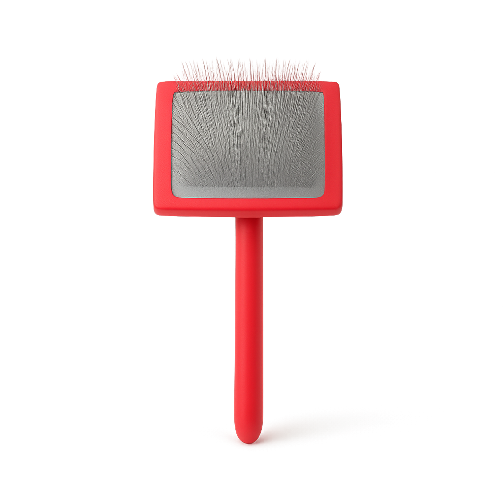 Brosse démêlante pour chien à poils longs — Marley™ — Rouge — front-three-quarter