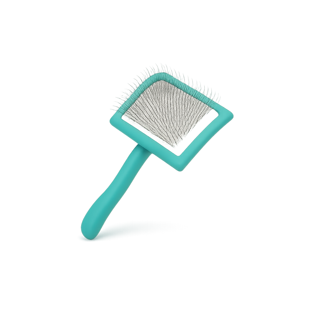 Brosse démêlante pour chien à poils longs — Marley™ — Vert — front-three-quarter