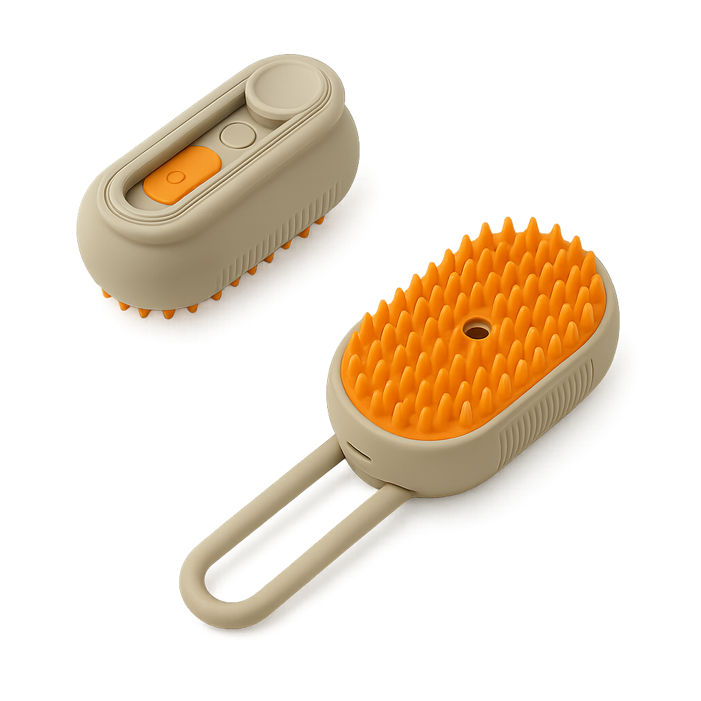 Brosse spray-massage pour chien — Senso™ — Vert — front-three-quarter