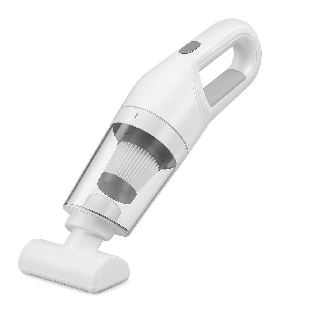 Aspirateur sans-fil silencieux pour poils d'animaux — Vacu™ — Blanc — front-three-quarter