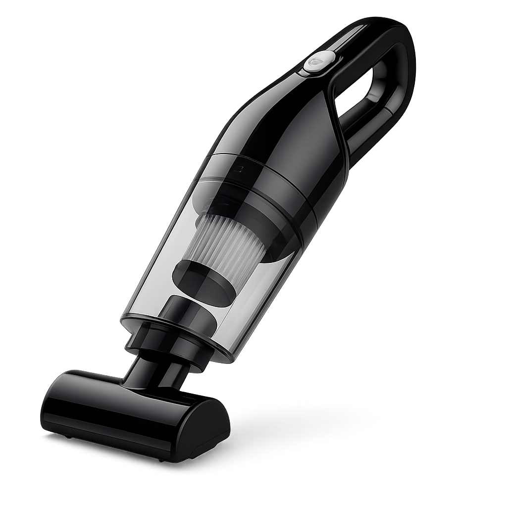 Aspirateur sans-fil silencieux pour poils d'animaux — Vacu™ — Noir brillant — front-three-quarter