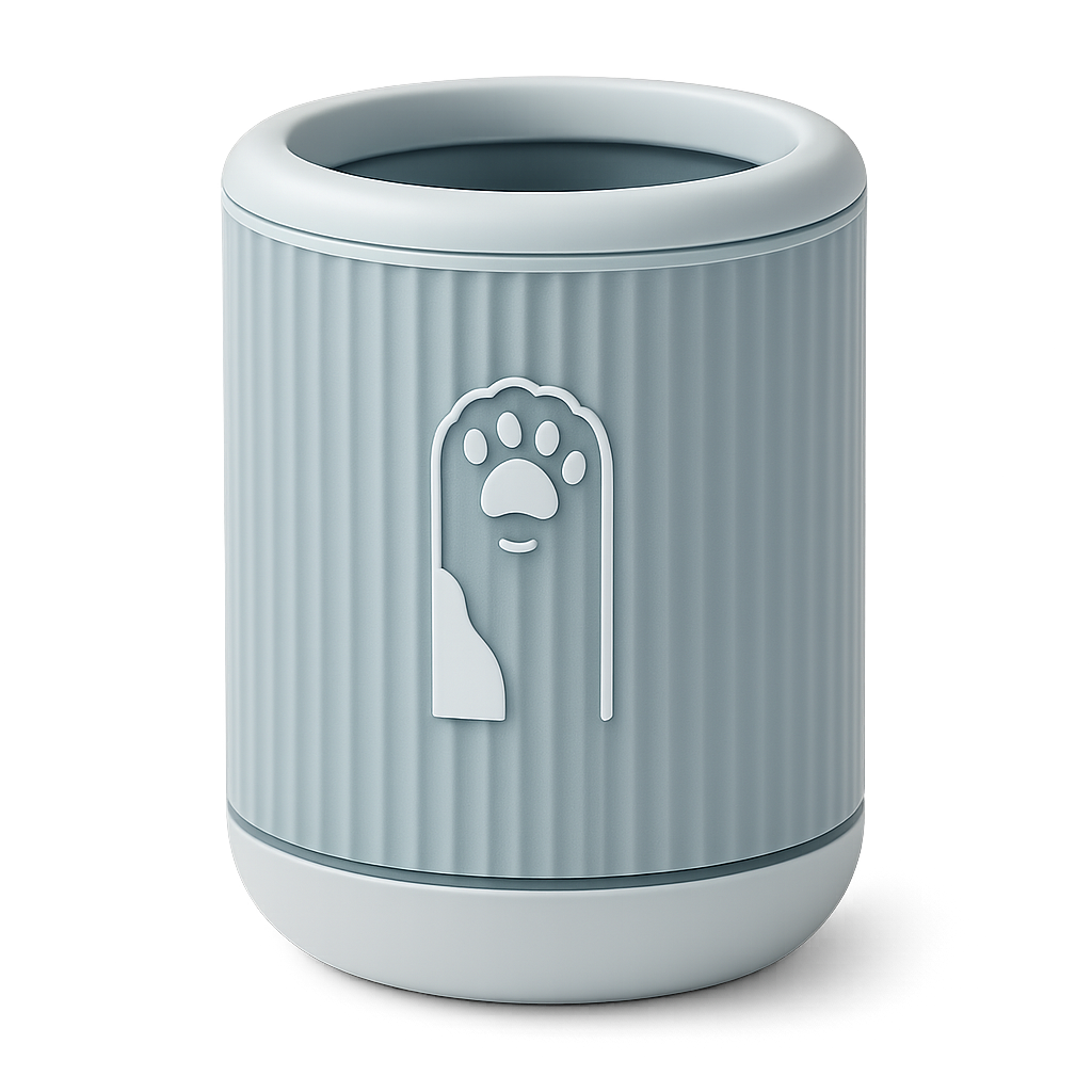 Lave-pattes portable pour chien — Pawcup™ — Bleu · M — front-three-quarter