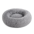 Lit rond moelleux pour chien et chat — Cocoony™ — Gris clair — front-three-quarter