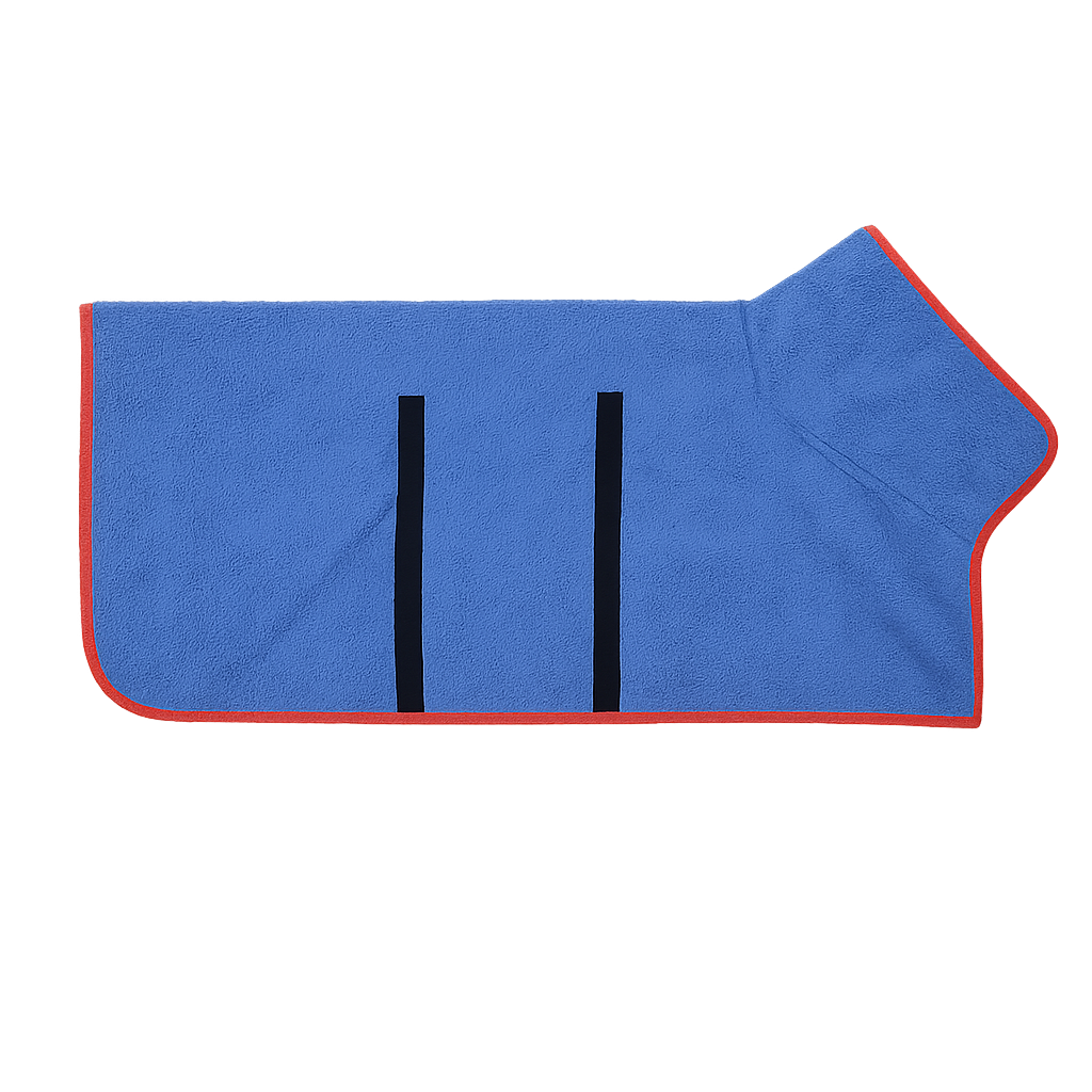 New Dog Bathrobe Absorbent Pet Quick Drying Bath Towel Dog Bath Towel Large Small Dogs Clean Absorbent Bathrobe Cat Pet Products — Bleu