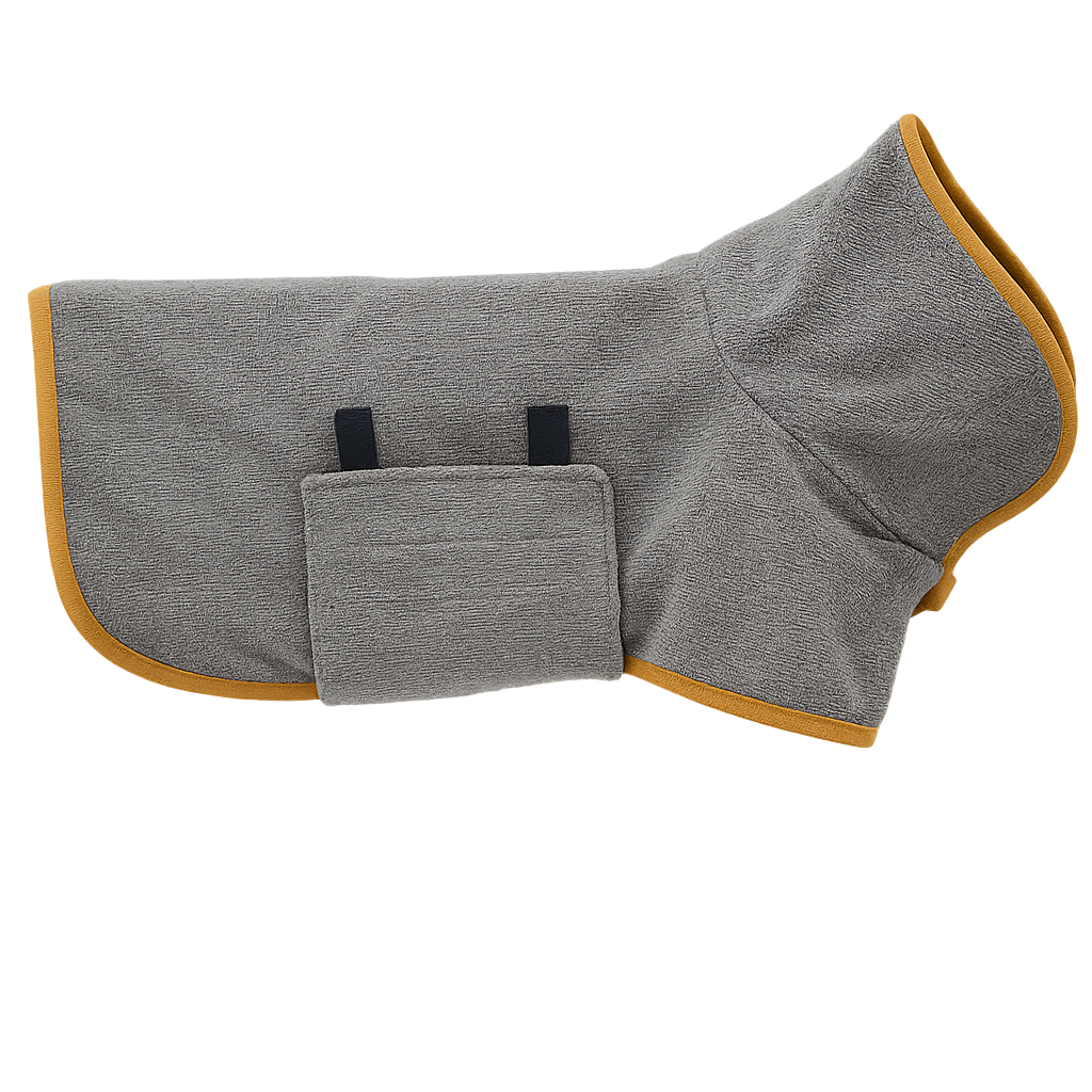 New Dog Bathrobe Absorbent Pet Quick Drying Bath Towel Dog Bath Towel Large Small Dogs Clean Absorbent Bathrobe Cat Pet Products — Gris