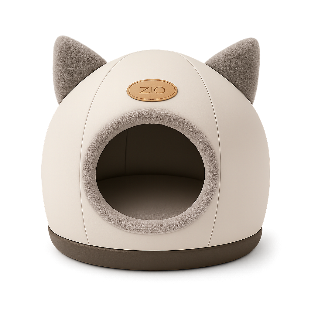 Niche cocon douce avec oreilles — Hidey™ — Light-Grey — front-three-quarter