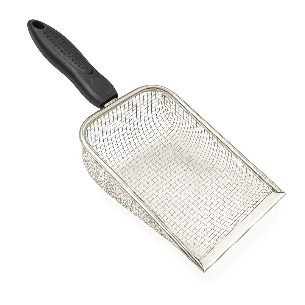 Pelle litière inox auto-tamis pour litière agglomérante — Scoopy™ — Mesh3.8X3.8mm — front-three-quarter