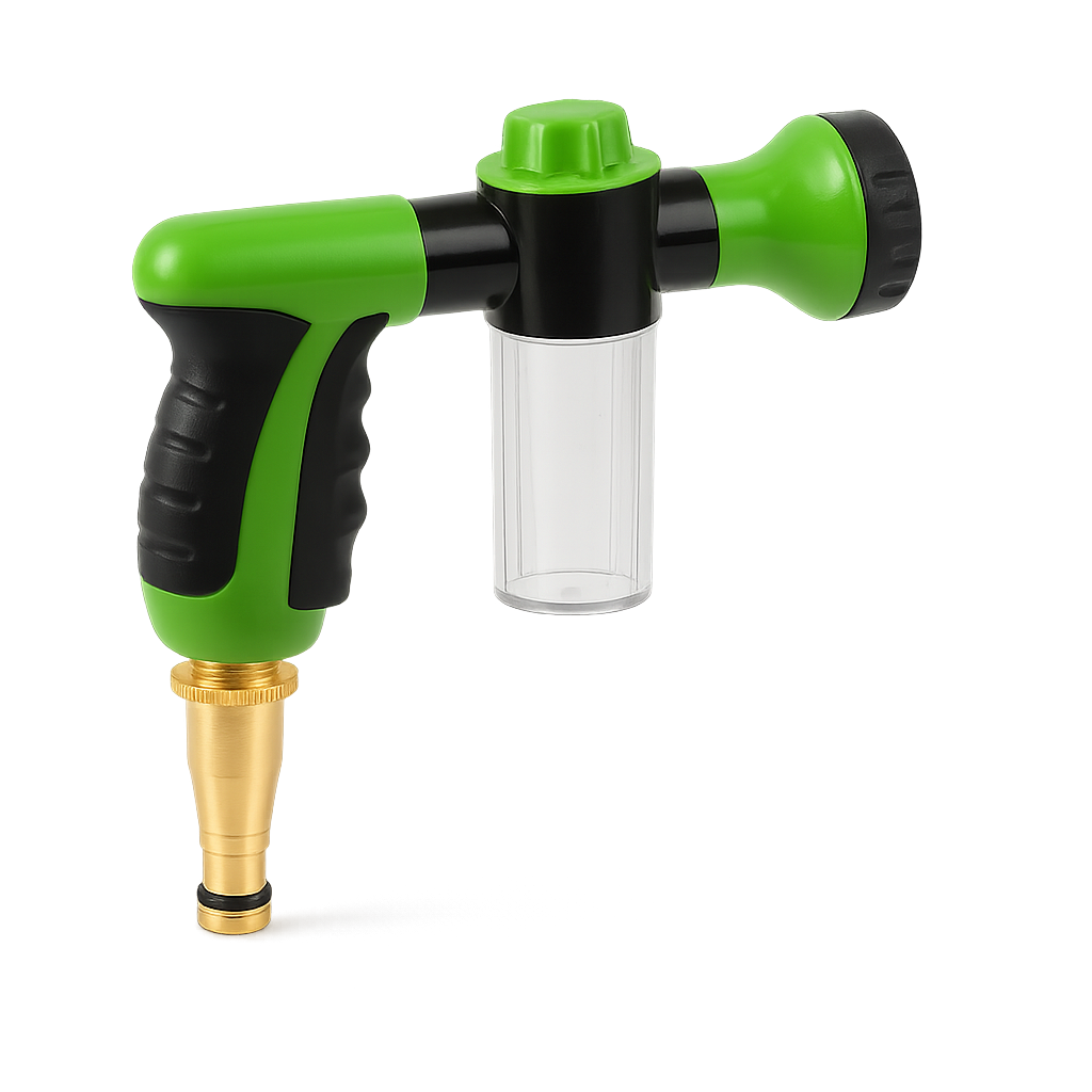 Pet Shower Nozzle Sprayer Hose dog shower Gun 3 Mode Adjustable Pet Wash Cleaning bath Water Foam Soap Sprayer dog clean tools — with connect Green