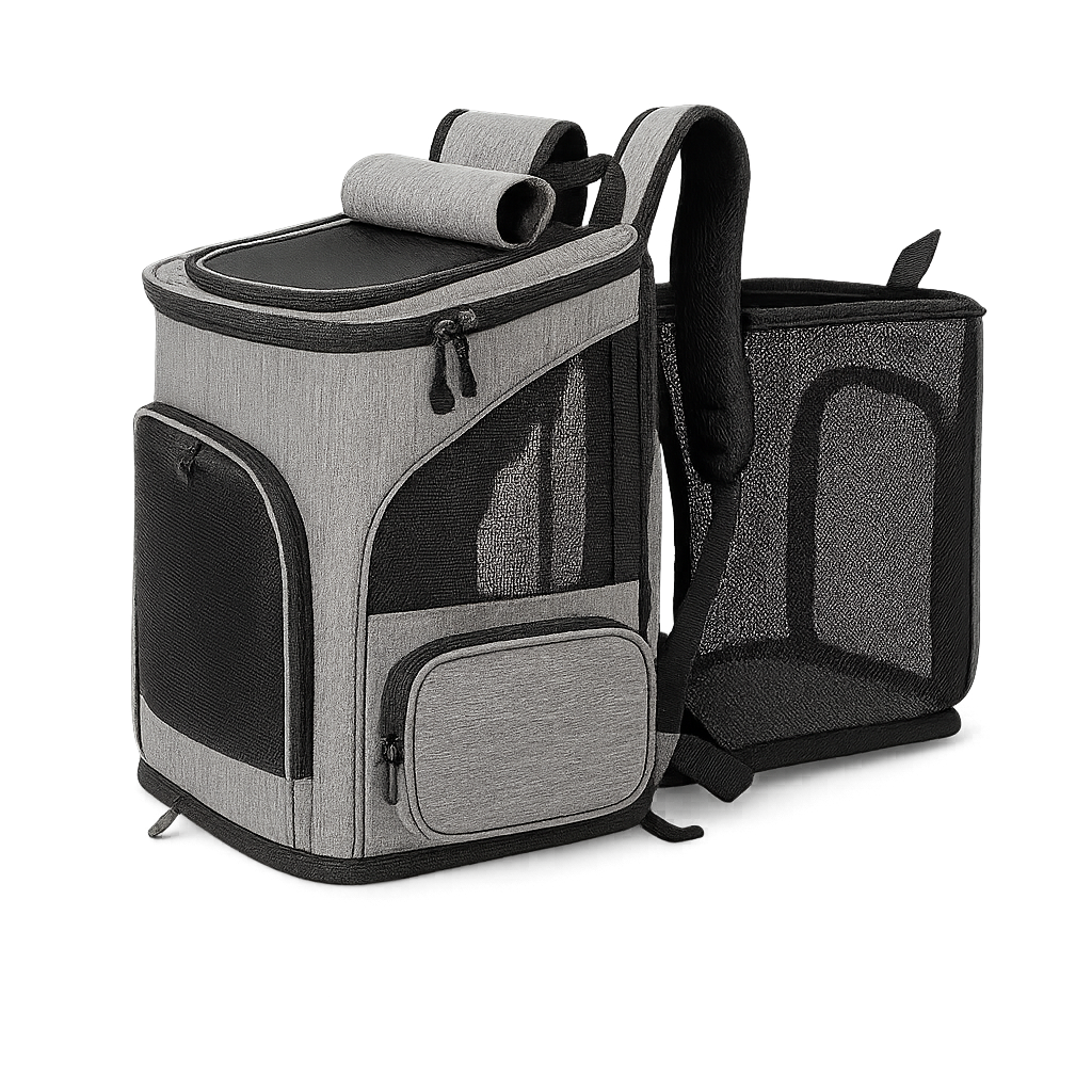 Sac à dos pliable extensible grand confort — Carrio™ — grey — front-three-quarter