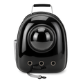 Sac à dos transparent style hublot — Flyo™ — Black-With-Cover — front-three-quarter