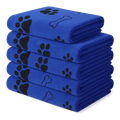 Serviette absorbante microfibre pour chien — Drypaw™ — Bleu marine — top-down