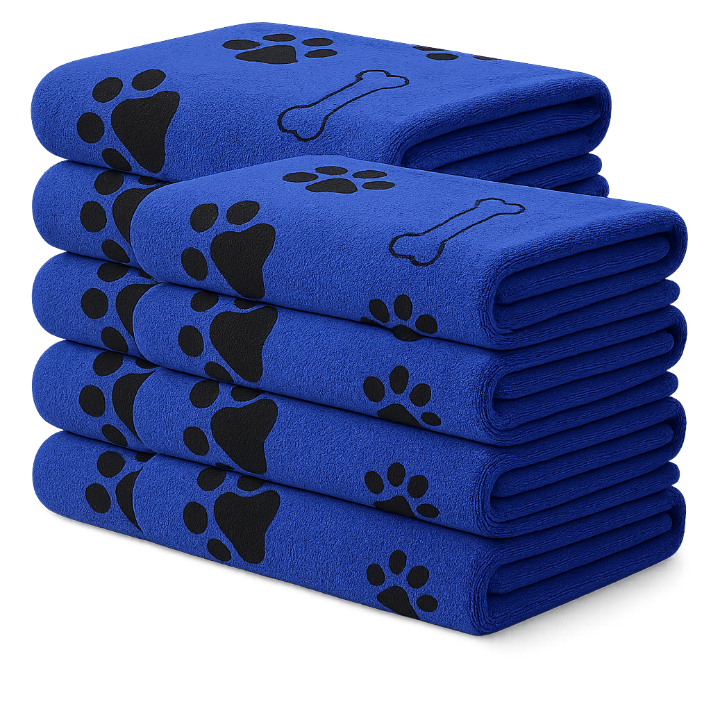 Serviette absorbante microfibre pour chien — Drypaw™ — Gris — top-down