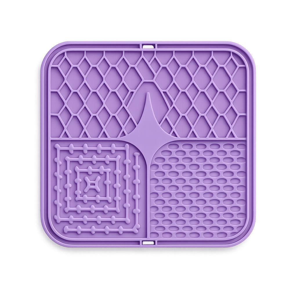 Tapis de léchage anti-stress en silicone — Lickly™ — Violet — top-down