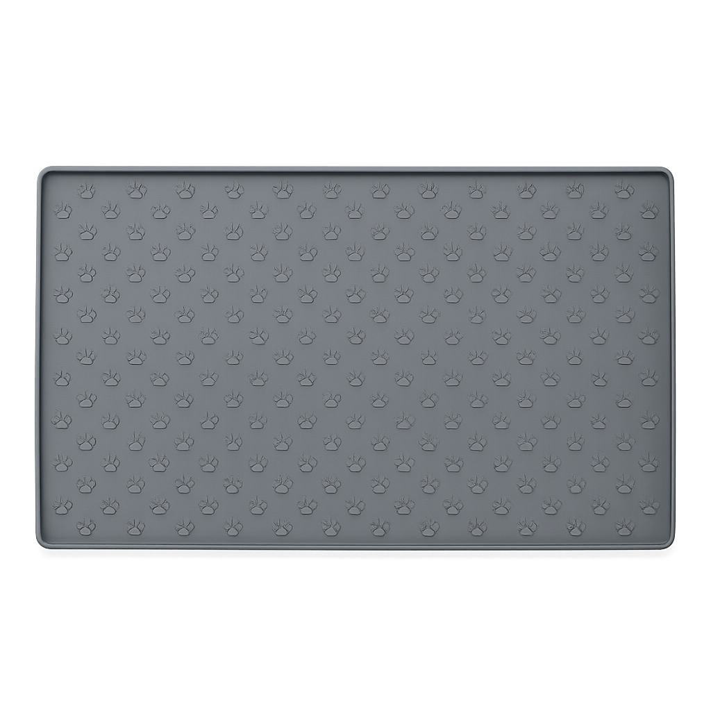 Tapis silicone anti-débordement pour gamelles — Drypy™ — GRAY — top-down