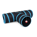 Tunnel pliable 3 voies pour chat — Tunnely™ — T tunnels — front-three-quarter