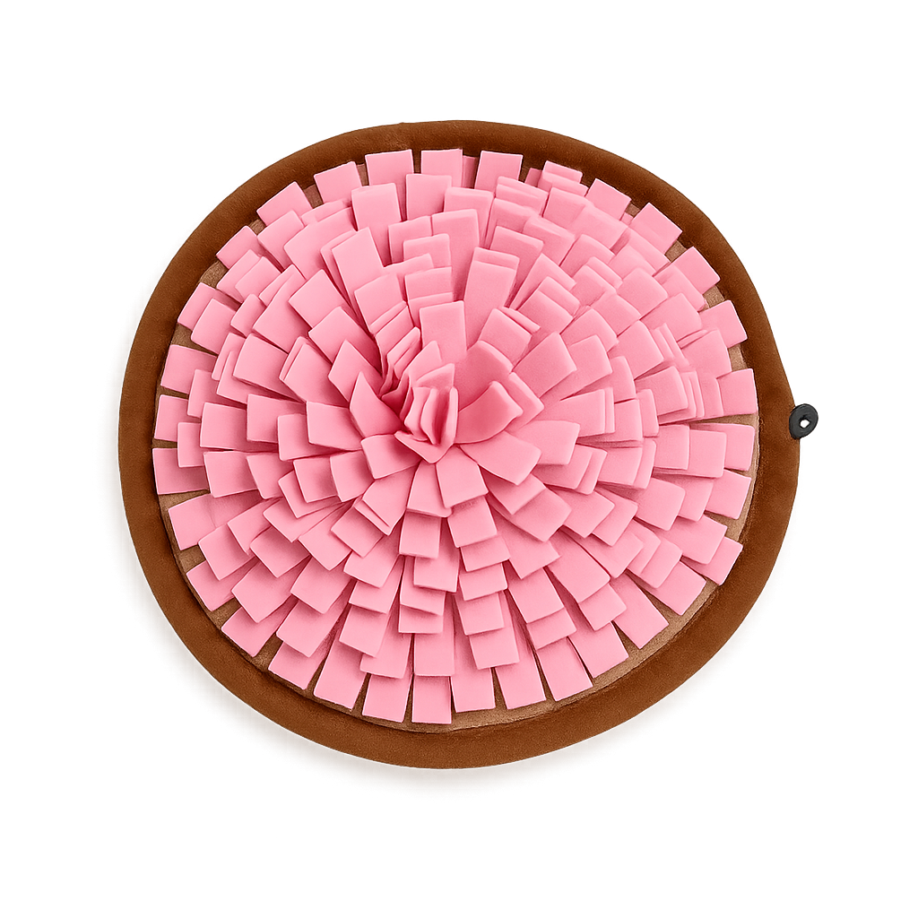 Tapis de fouille enrichissement anti-ennui XL — Snifo™ — Rose — top-down