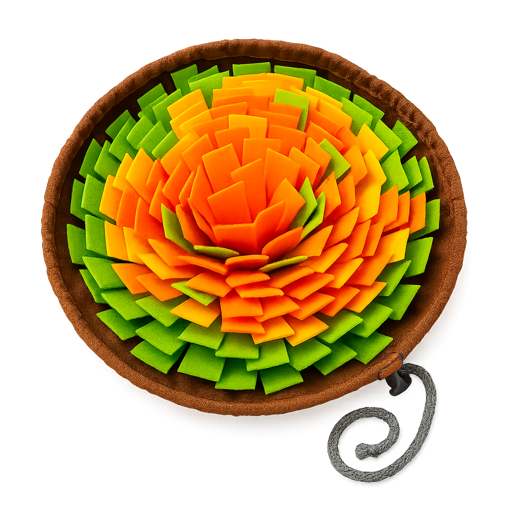 Tapis de fouille enrichissement anti-ennui XL — Snifo™ — Rouge orangé — top-down
